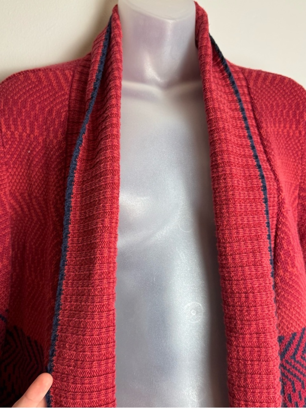 CAbi Red And Navy Blue Joy Cardigan Size M - Picture 6 of 10